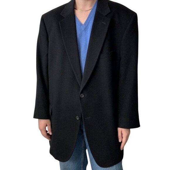 Jos A Bank Unisex Dark Gray 100% Cashmere 2 button Sport Coat Blazer 48R - Picture 8 of 11